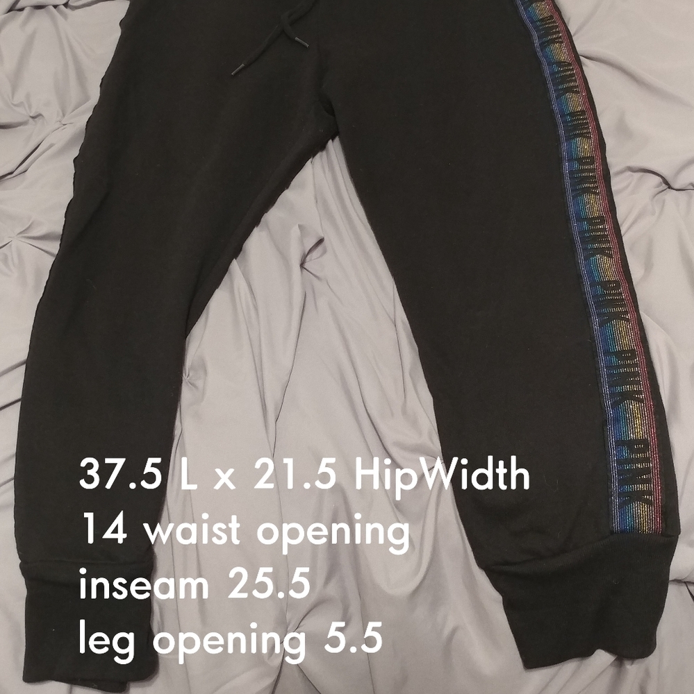 Pink VictoriasSecret Rainbow Logo Joggers